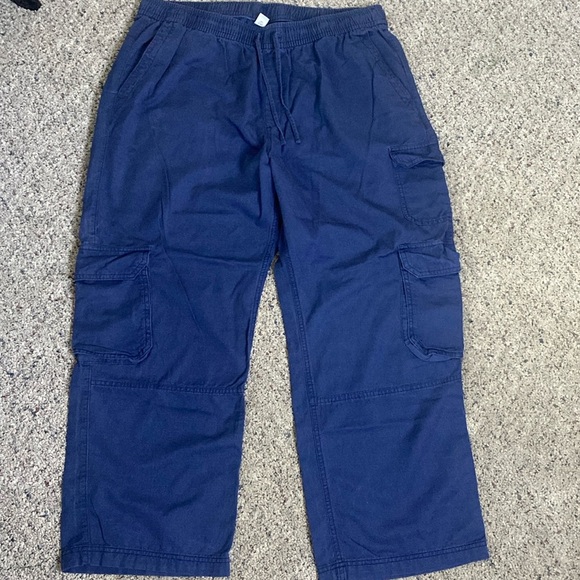 Old Navy Navy Blue Wide Leg Cargo Pants Sz XL NWOT - Picture 1 of 9